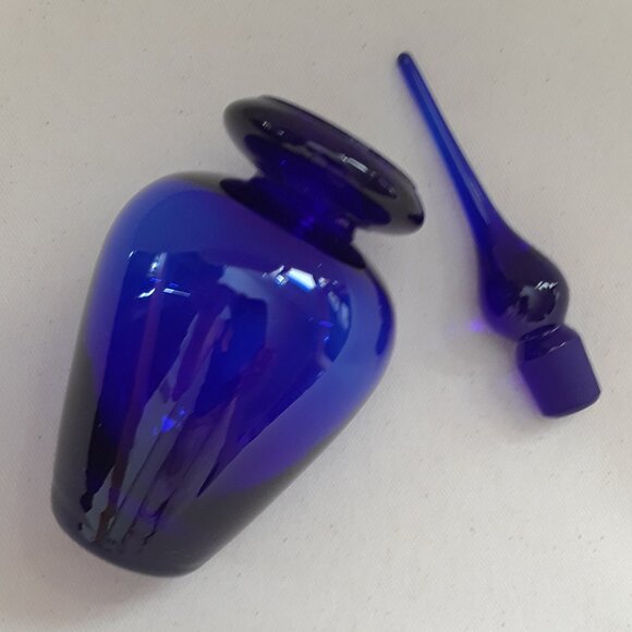 Cobalt Blue Glass Perfume Bottle - Picture 3 of 7